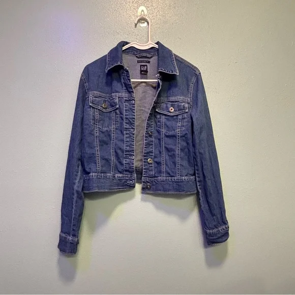 GAP Women’s Stretch Denim Cropped Jean Jacket | Size Small - Picture 1 of 8